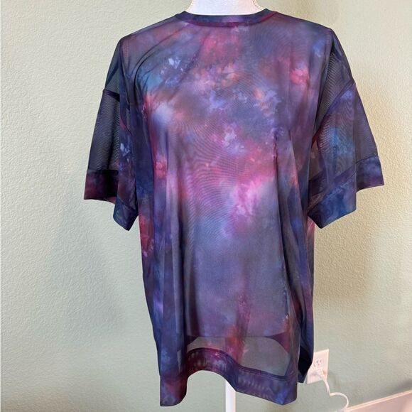 NWOT ATHLETA galaxy mesh oversized short sleeve tee Sz M - Picture 1 of 10